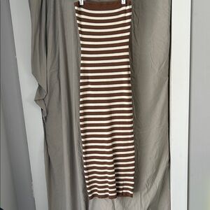 HYFVE Brown and Cream Striped 40”Tube Dress. -NEW- Size: Large